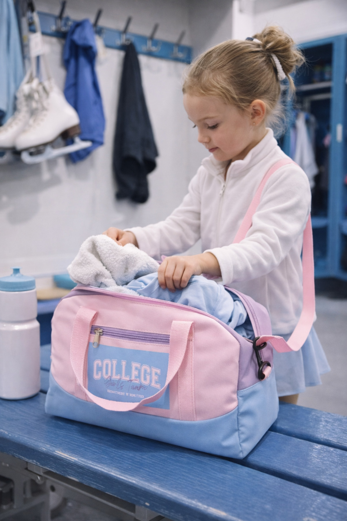 ICONE BAG  Kız Çocuk College Baskılı Spor Çanta, Cepli Spor Çanta, Fermuarlı Detaylı Çocuk Spor Çanta, - Görsel 7