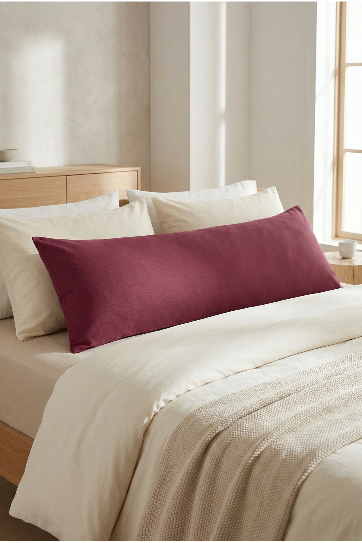 NESCO Dolgun Yan Yatış Hamile Yastığı Ve Dekoratif Uzun Yastık 40x120 - 1400gr fotoğrafı 4 (önizleme)