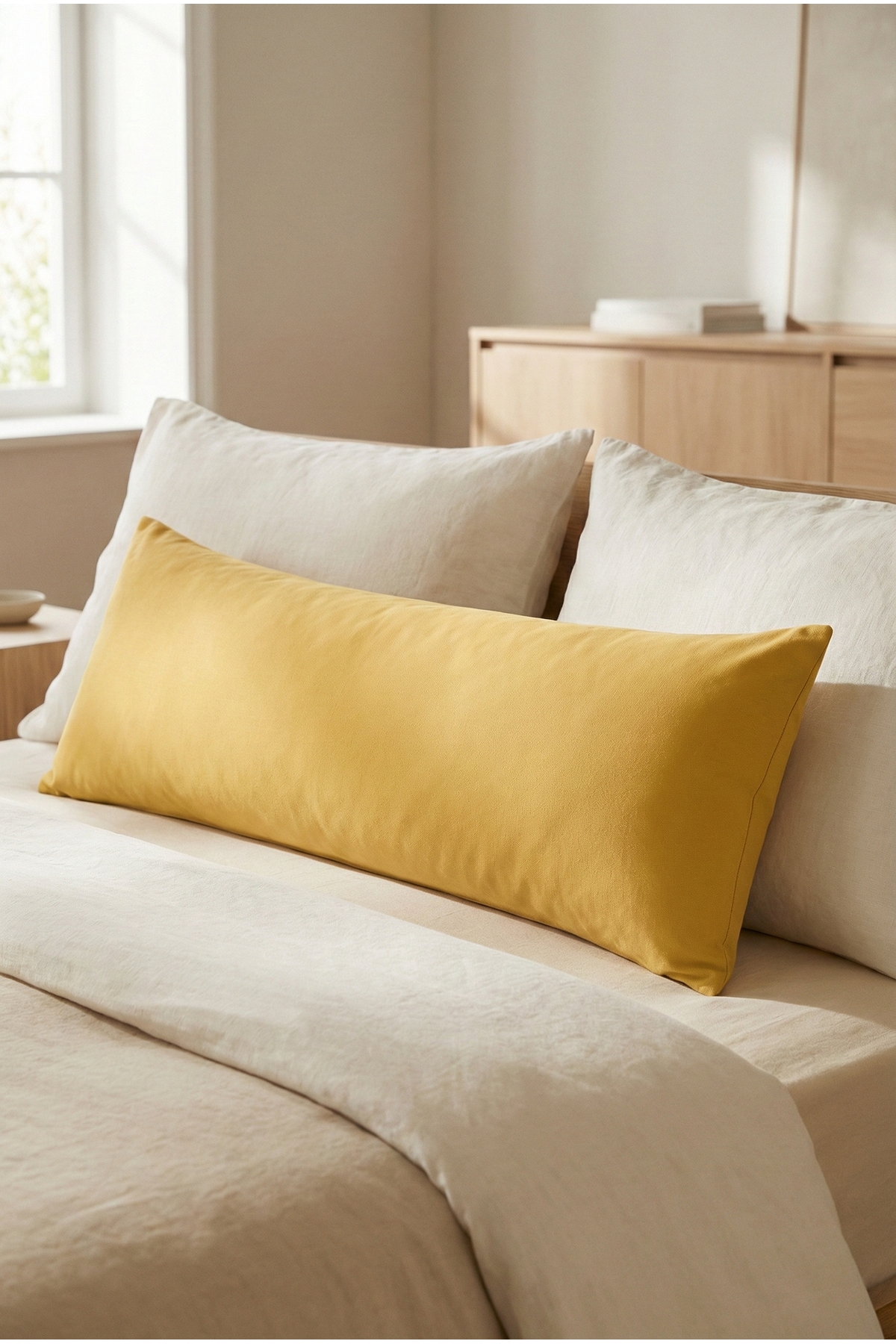 NESCO Dolgun Yan Yatış Hamile Yastığı Ve Dekoratif Uzun Yastık 50x150 Çift Kişilik Yatak Yastığı- 2200gr fotoğrafı 7 (önizleme)