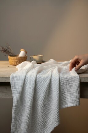 Akbaşlar Pamuk Elastan Yumuşak Dokulu Müslin Kumaş | 1 Metre | En: 136cm