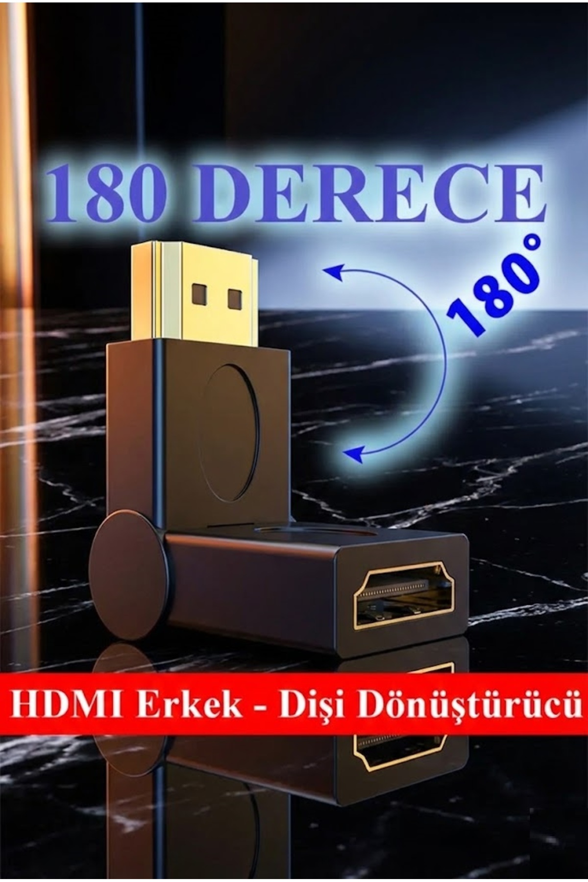 Hdmı 180 Derece Uzatma Aparatı Dirsek Adaptör Hdtv Için Ayarlanabilir Erkek Dişi Adaptör