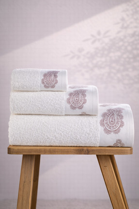 Ellia Soft Elena 3 Parça Havlu Seti %100 Pamuklu Kutulu Hamam Takımı Çeyiz Se...