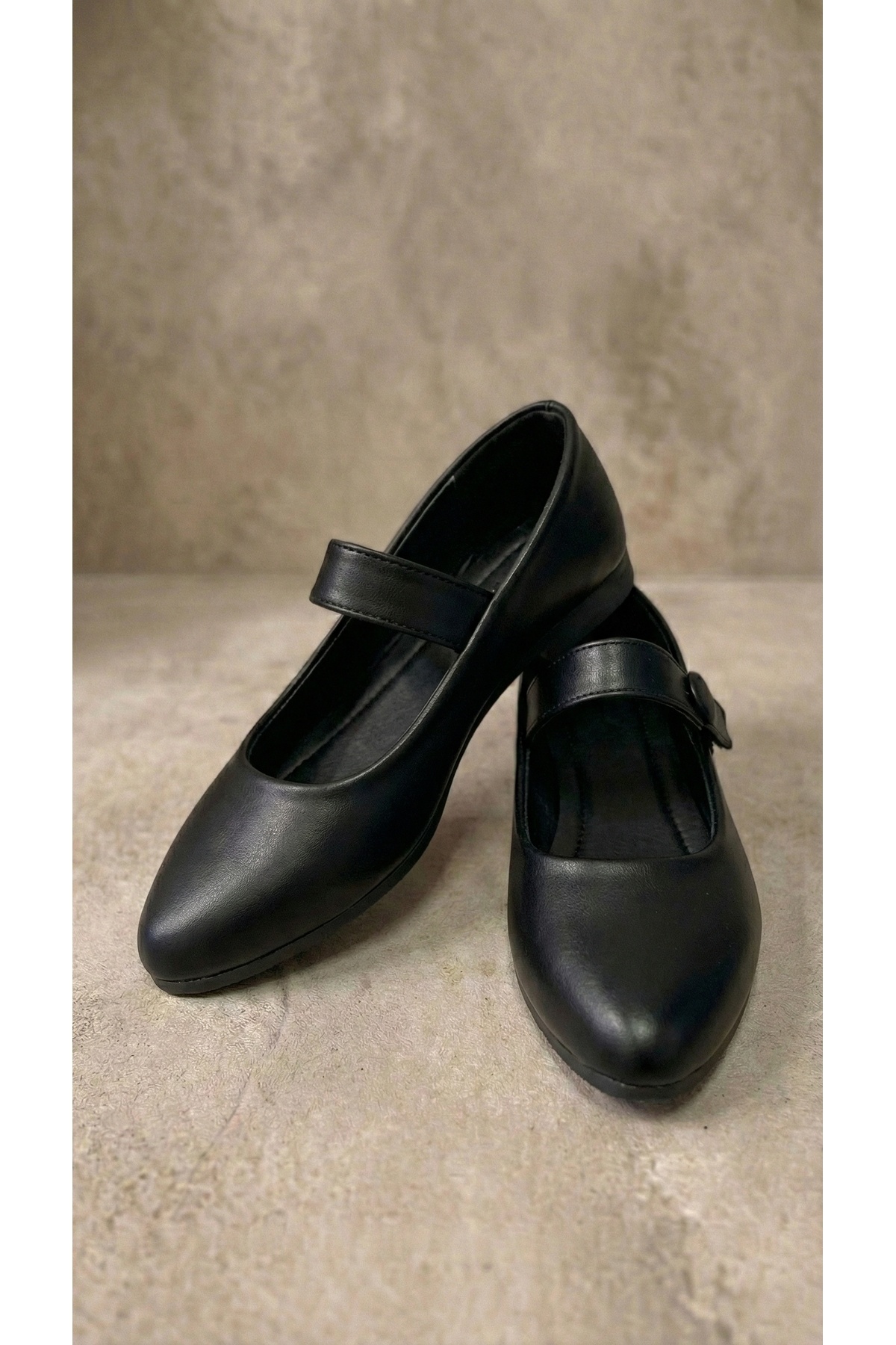 Beyond   Kadın Siyah Deri Lastik Tokalı Babet 1.5cm BYNDİMJ03 - Görsel 6