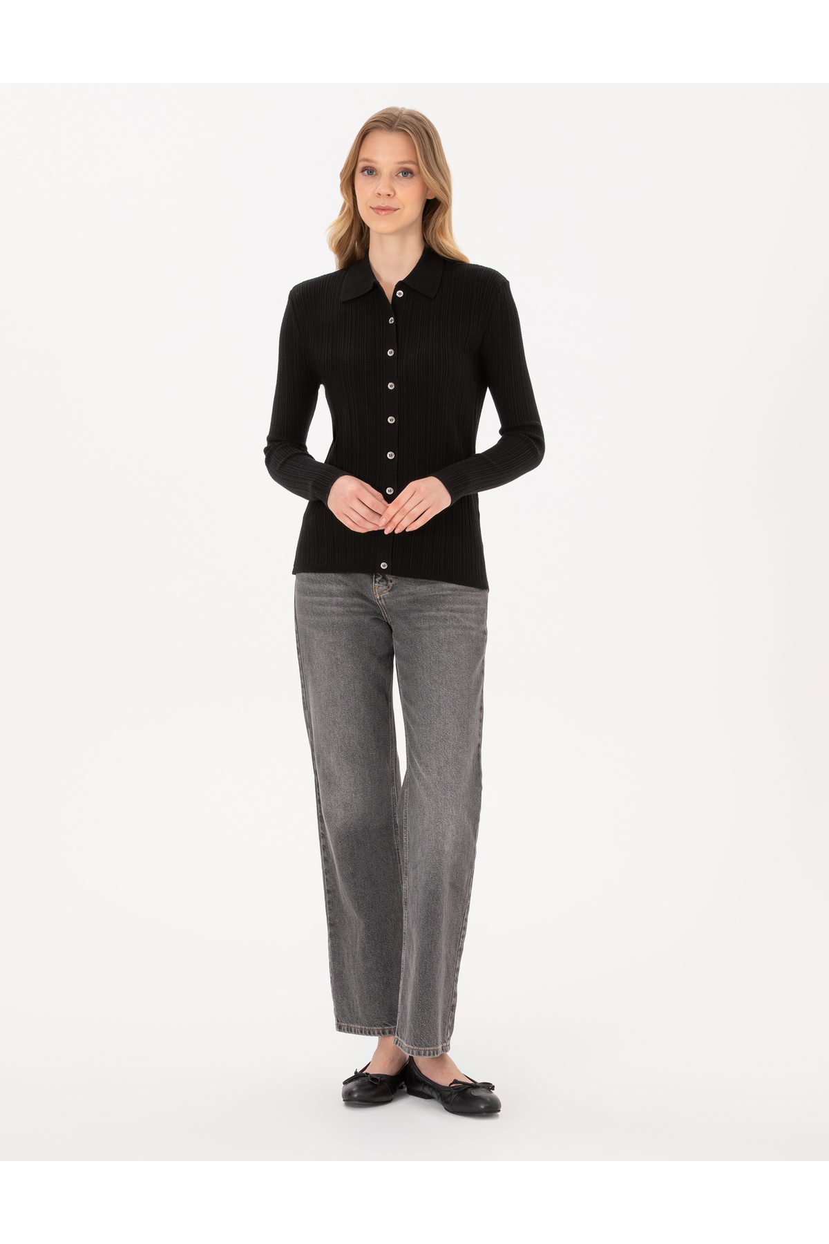 Pierre Cardin  Siyah Slim Fit Triko Hırka 50316338-VR046 - Görsel 4