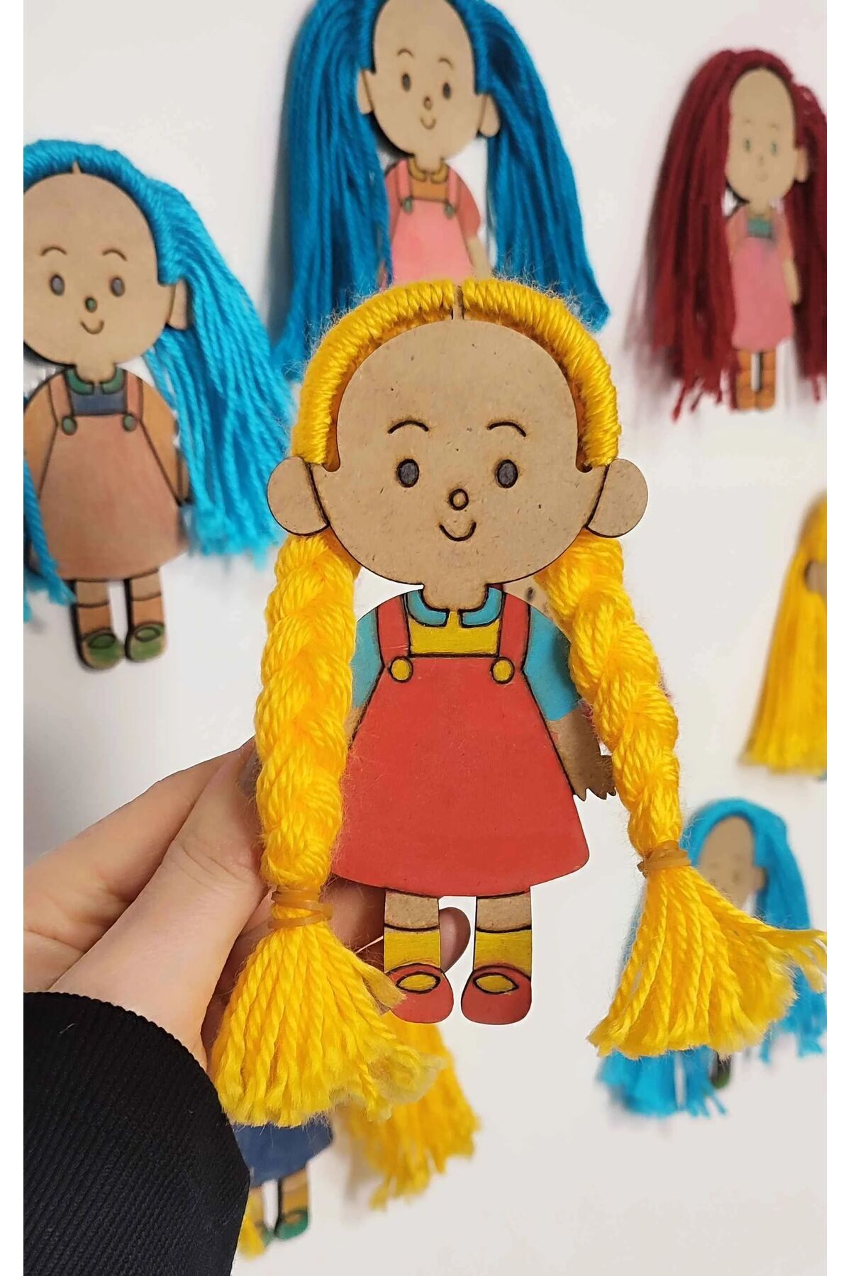 birlazer Sevimli Kız Renkli Ahşap Boyama – Okul Öncesi DIY Etkinlik ve Sanat Aktivitesi 10 adet fotoğrafı 2 (önizleme)