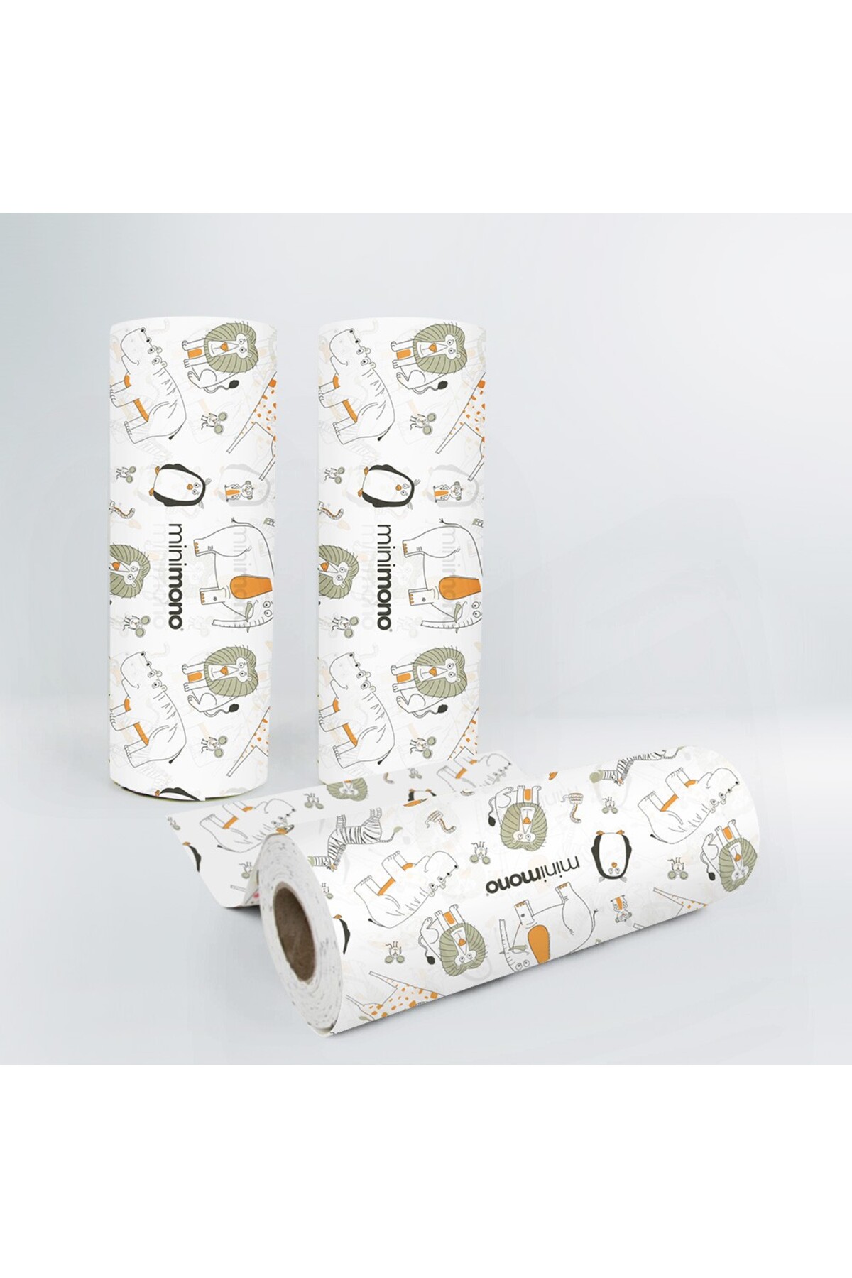 Minimono Mama Sandalyesi Örtüsü Orman Hayvanları 3 Adet 10'lu Rulo fotoğrafı 2 (önizleme)