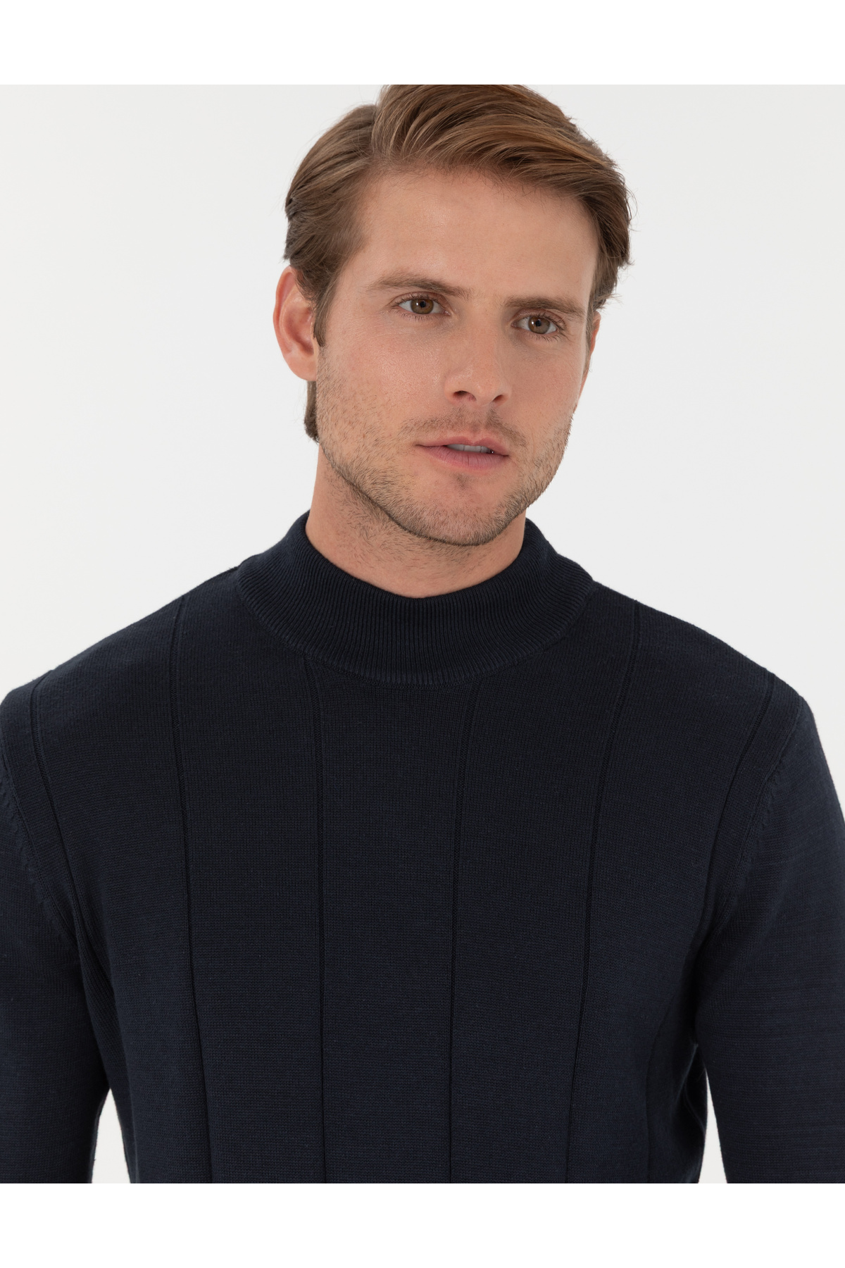 Pierre Cardin  Lacivert Slim Fit Yarım Balıkçı Yaka Triko Kazak 50300460-VR033 - Görsel 2