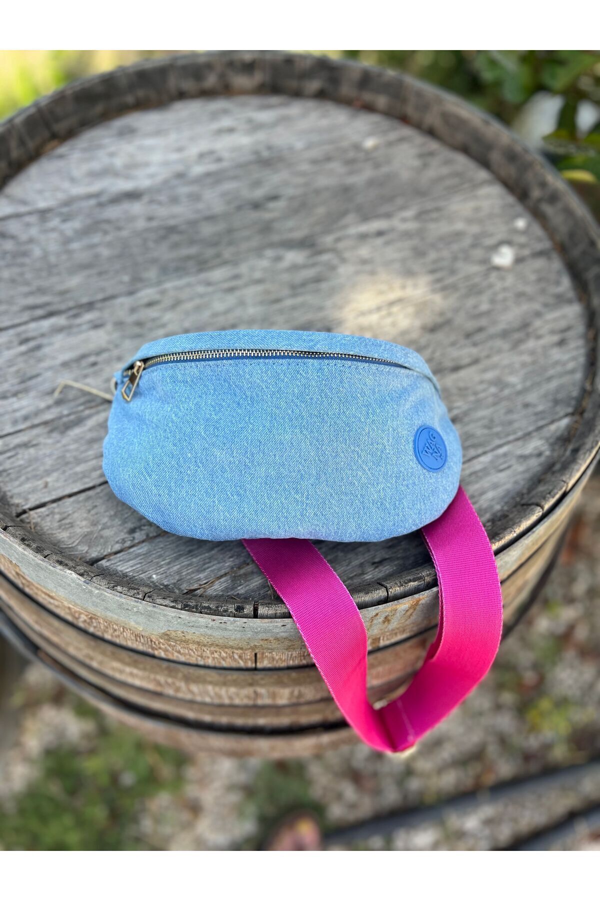 Wagna Denim Berry Bag Fuşya Askılı Çanta görsel 3