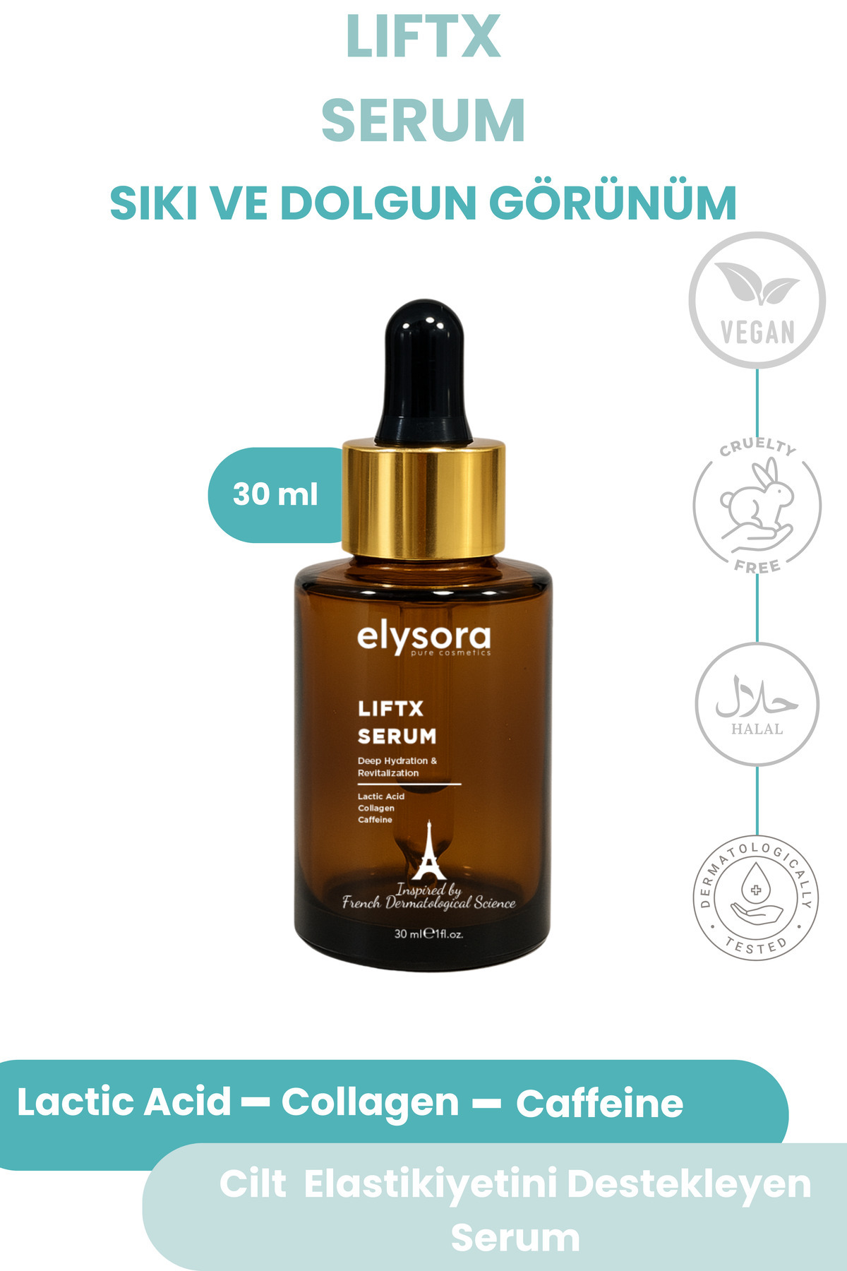 Anında Gerginlik Etkili Lifting&Sıkılaştırıcı Serum-Kırışıklık Karşıtı,Kolajen+Hyaluronik Asit 30ml — liftxserum01