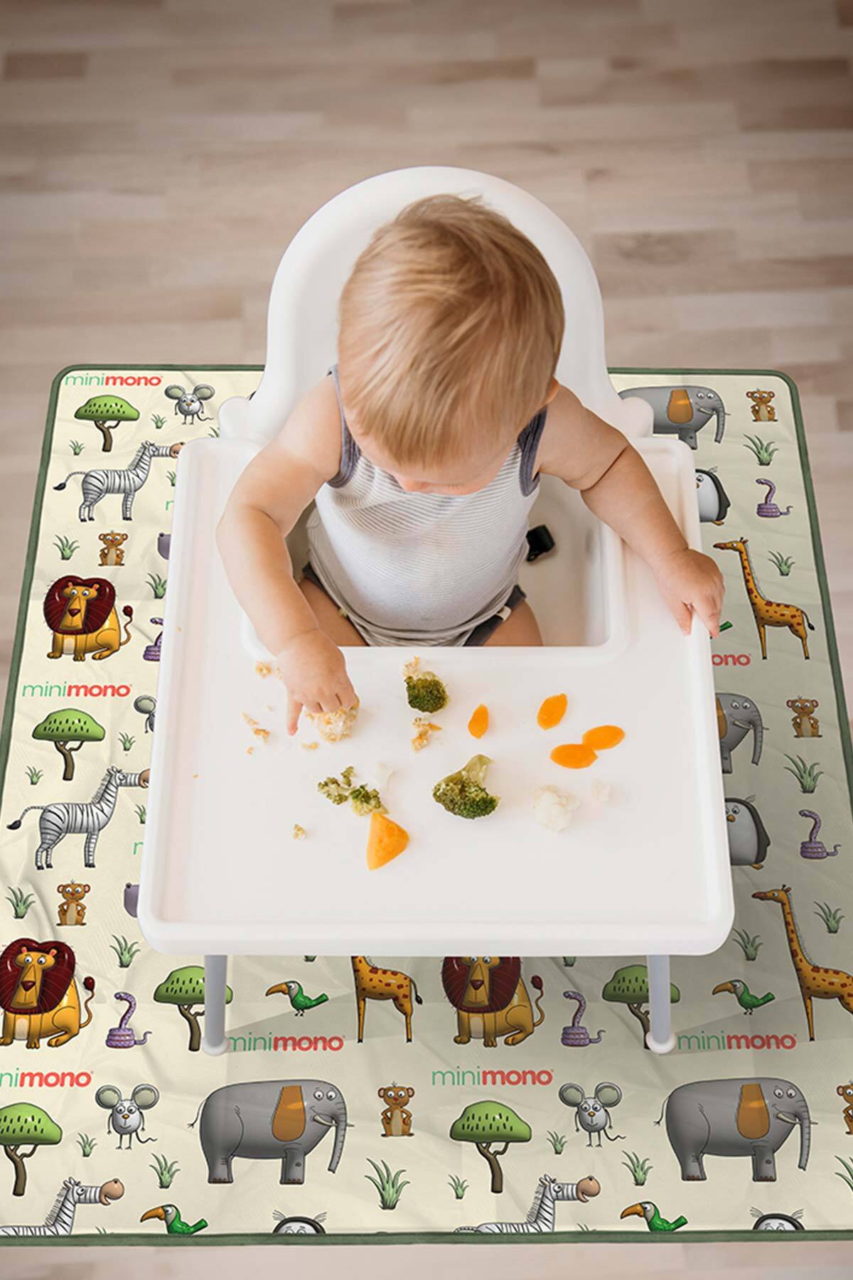 Minimono Mama Sandalyesi Ve Aktivite Örtüsü - Kaydırmaz Taban - Su Itici Yüzey - Yıkanabilir - 145x120cm fotoğrafı 3 (önizleme)