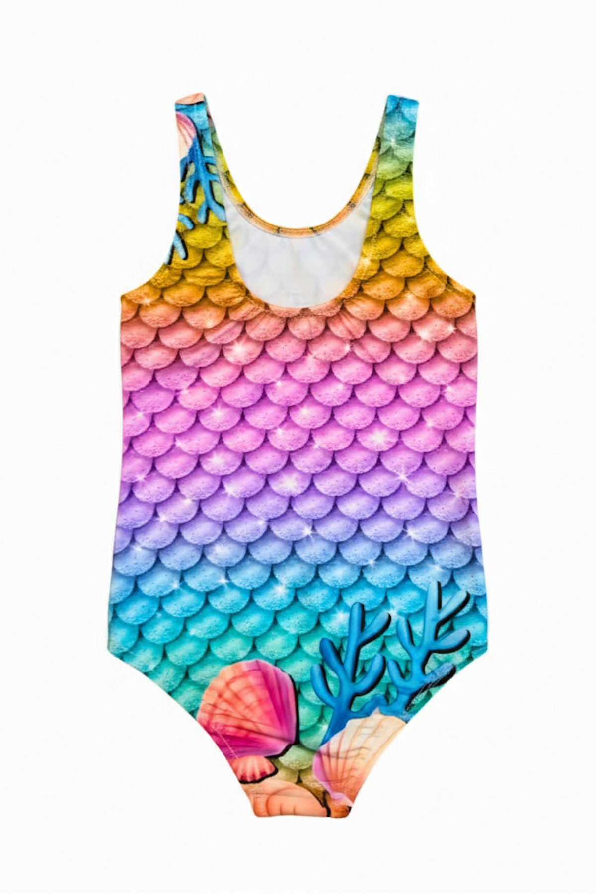 FırsatYeri Kız Çocuk Mayo Deniz Yıldızı Baskılı Rahat Esnek Hızlı Kuruyan Bikini Deniz Havuz Plaj Mayosu fotoğrafı 2 (önizleme)