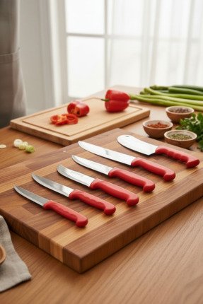 MERTCAN KNİFE 6 Parça Mutfak Bıçak Seti - Paslanmaz Çelik Lazer Kesim Bıçak T...