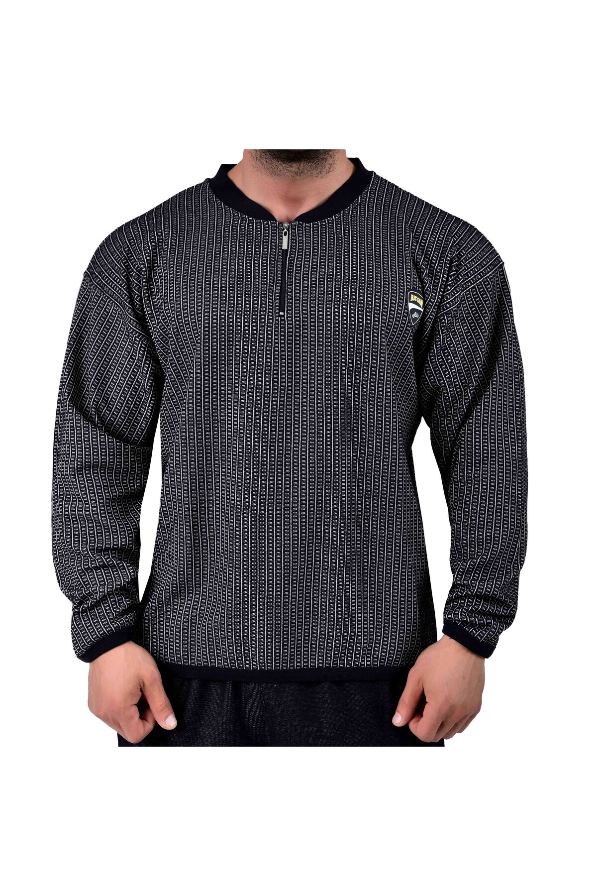 Big Sam Erkek Gri Rahat Kesim Büyük Beden Sweatshirt