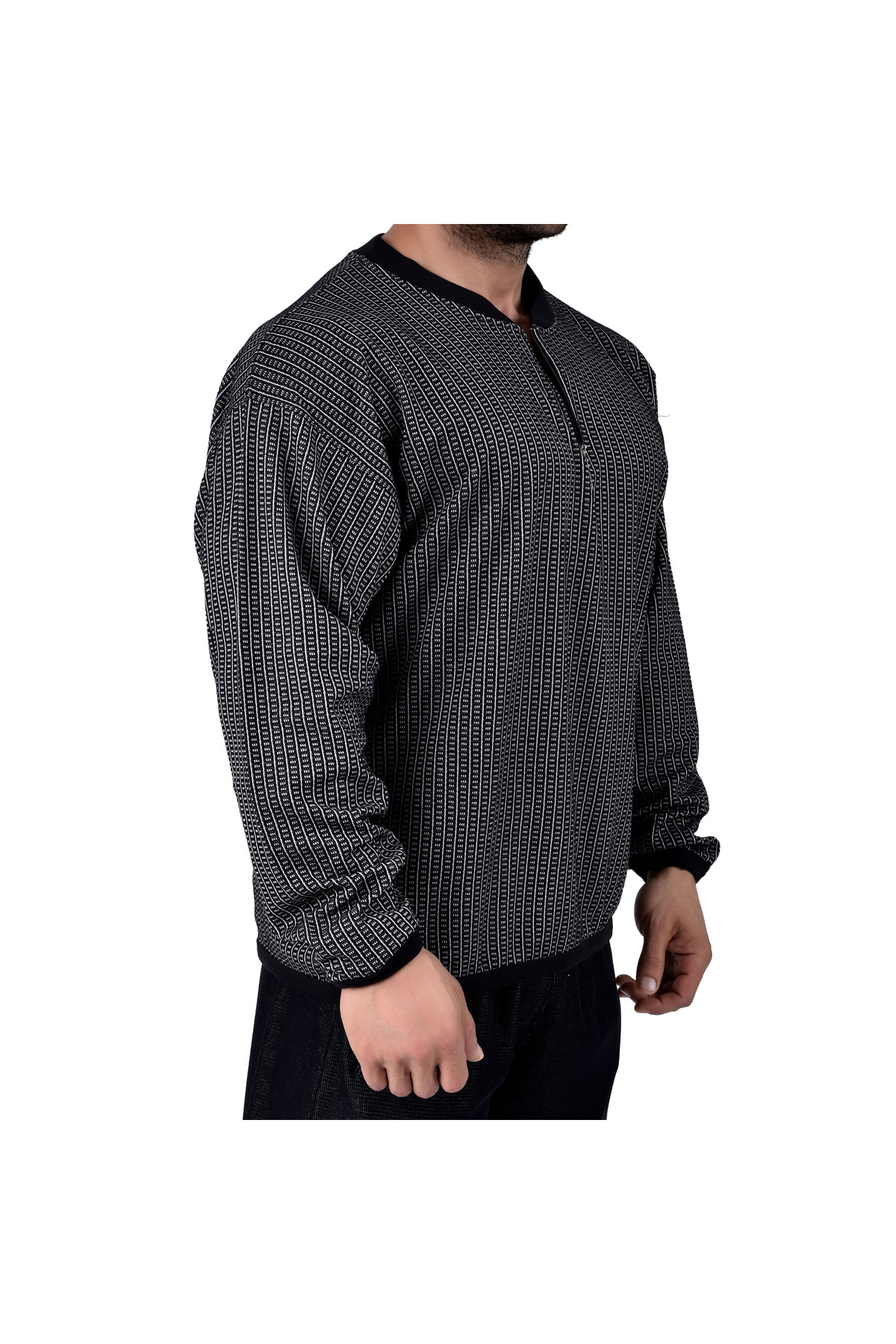 Big Sam Erkek Gri Rahat Kesim Büyük Beden Sweatshirt görsel 3