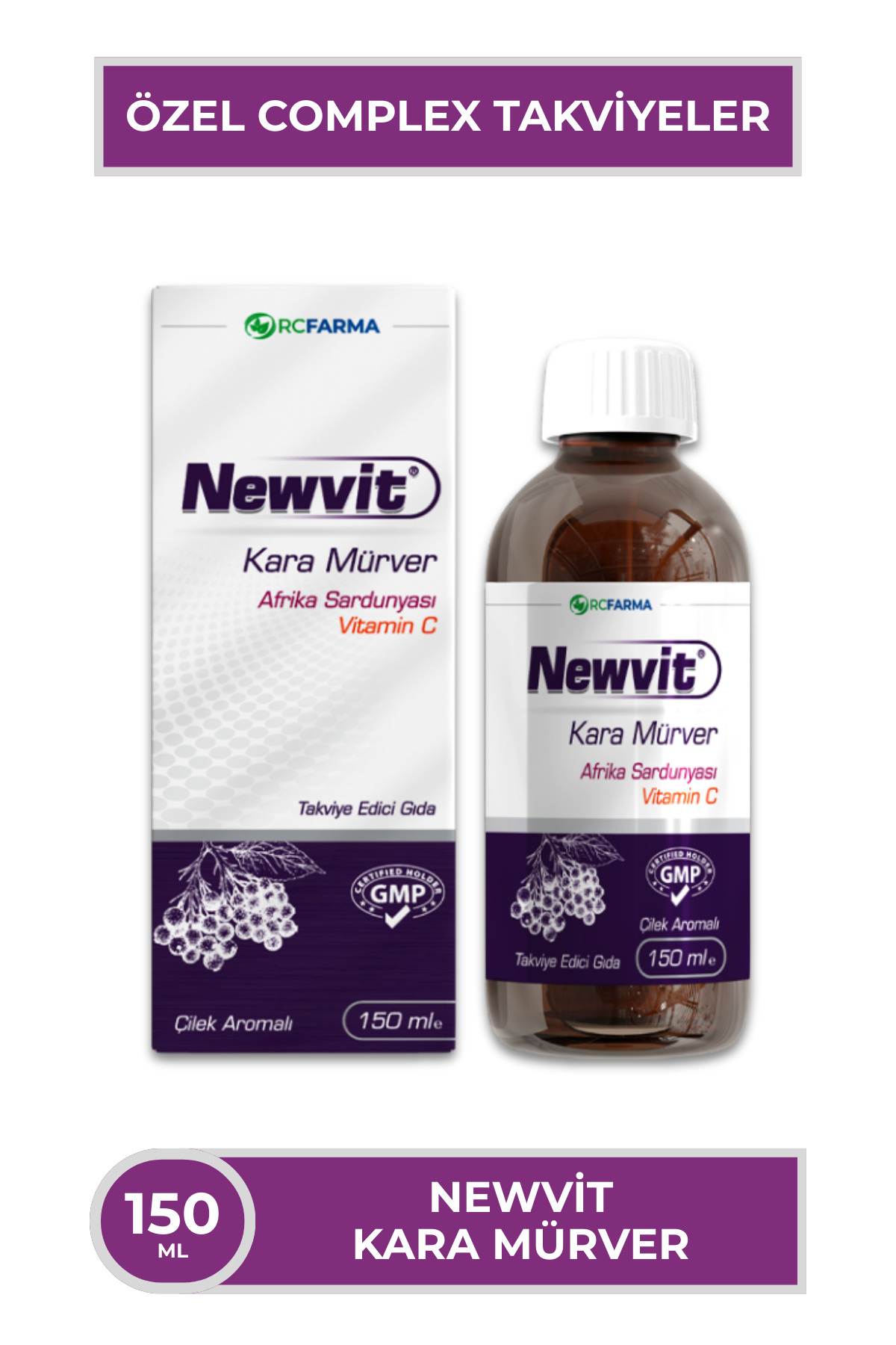 NOVAFACE Kara Mürver & Afrika Sardunyası İçeren Şurup 150 ml