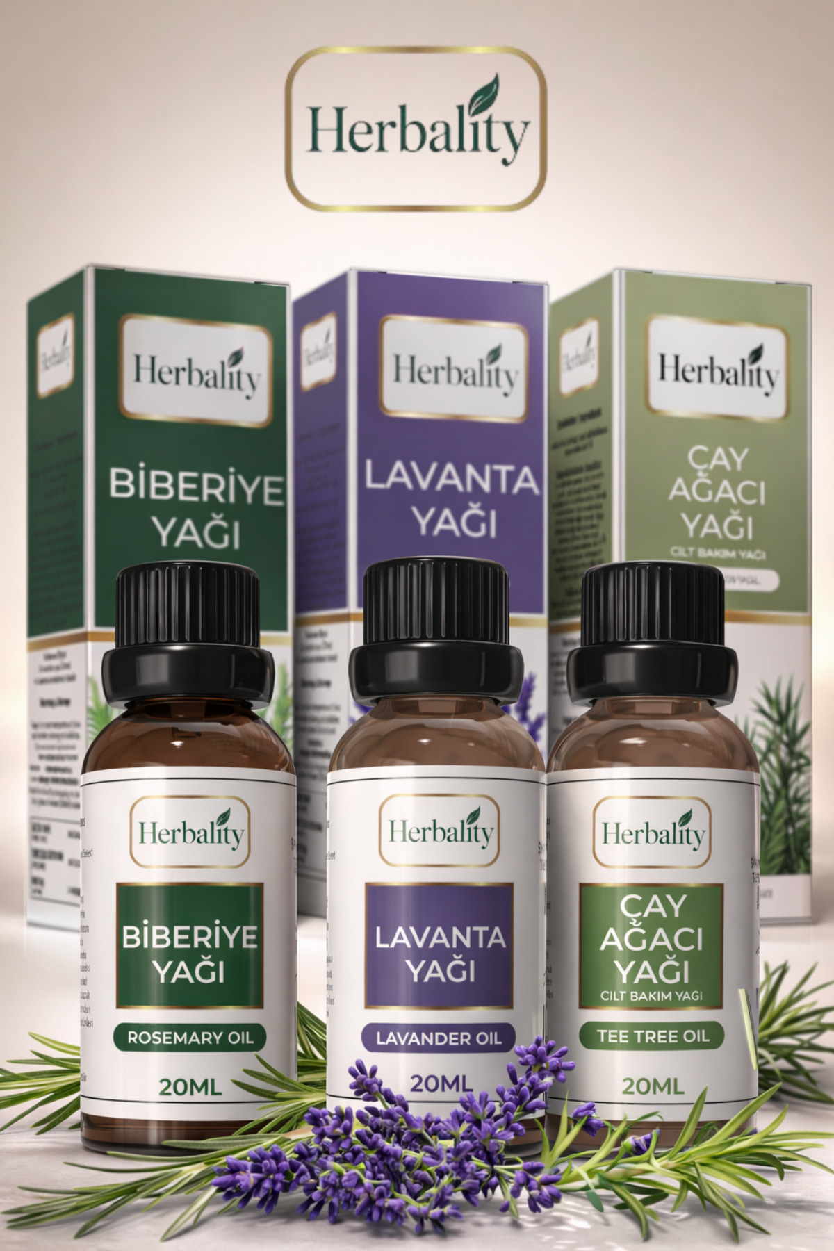Saç Bakım Yağı 3'lü Set -Biberiye-Lavanta-Çay Ağacı — HRB3SET — تصویر 2 از 4