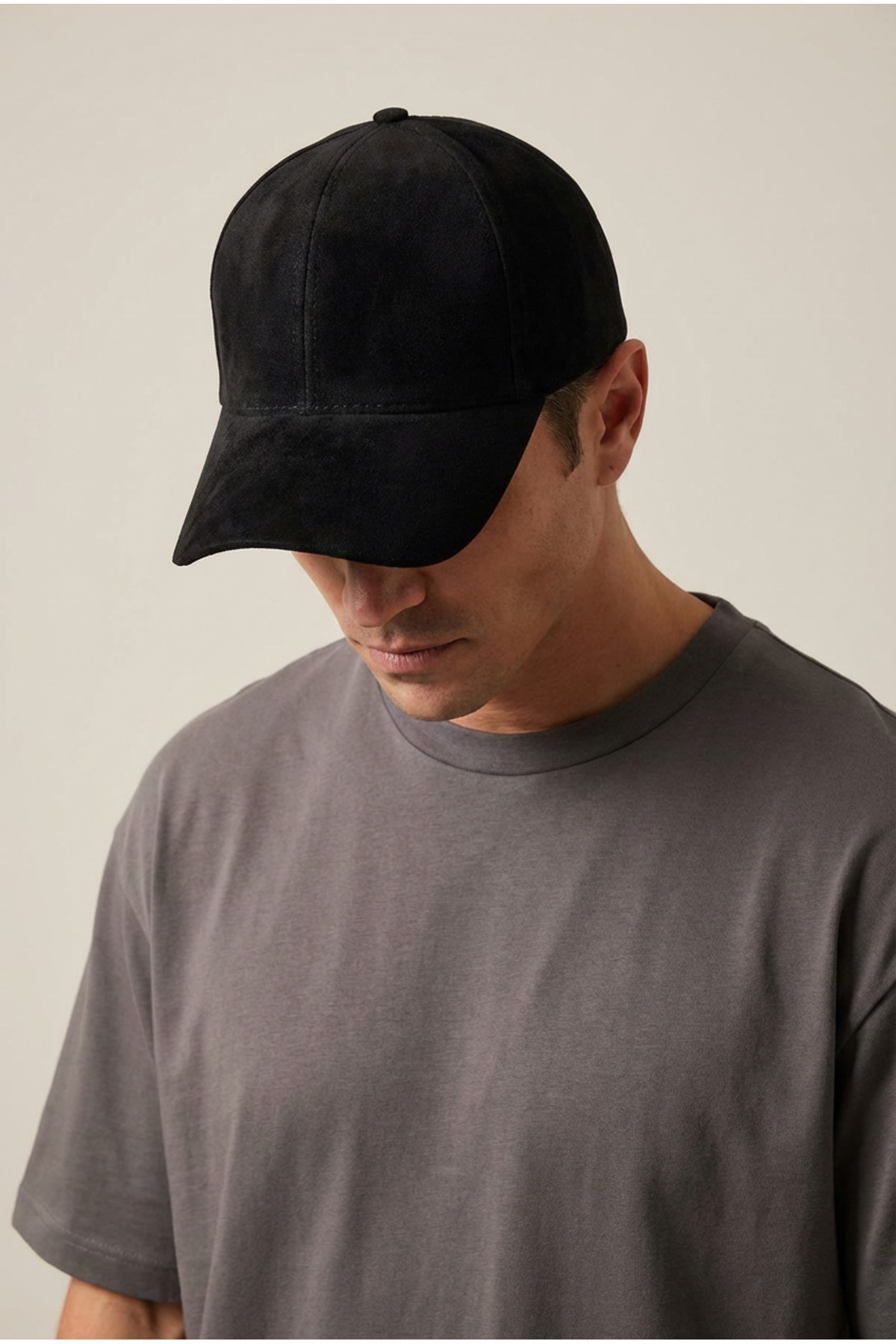 OnMyHead  Hakiki Süet Siyah Şapka - Görsel 3