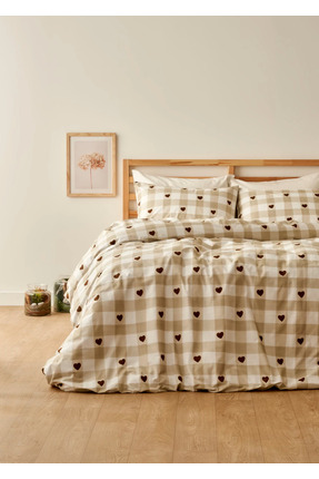 Bella Maison %100 Pamuk Amora Çift Kişilik Nevresim Seti Bej (200x220 cm)