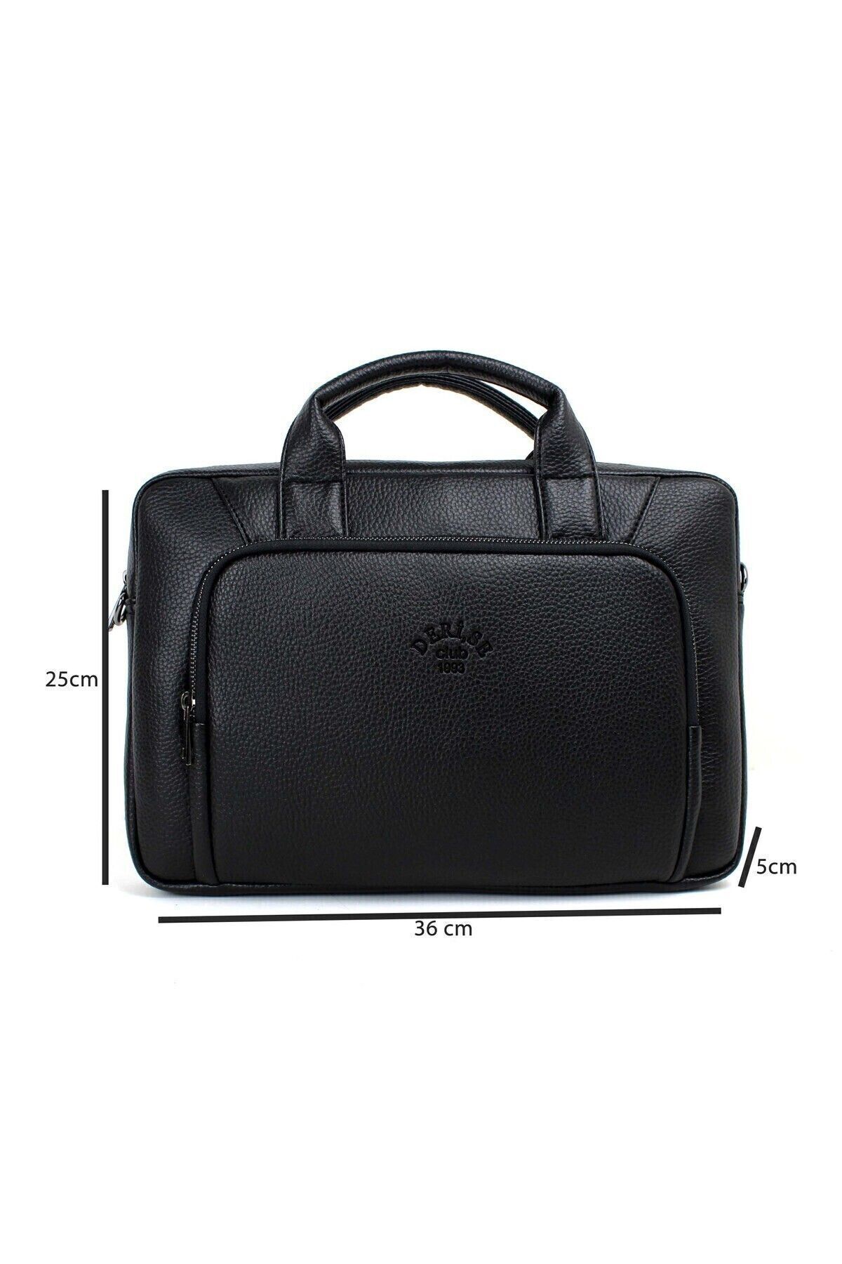 deri,se club  Unisex Siyah Renk Dosya Tablet Notebook Çantası, 14 Inç Laptop Ve Evrak Çantası - Görsel 3