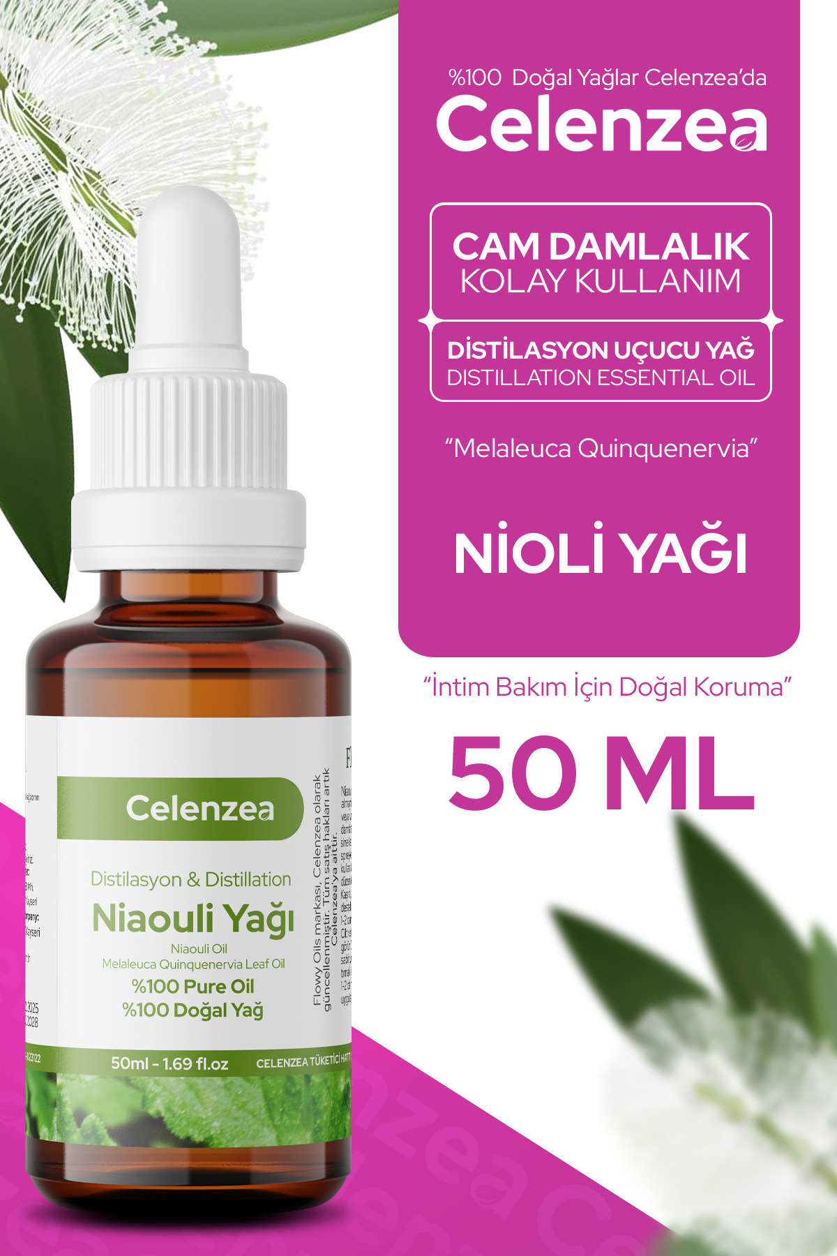 Nioli Yağı Genital Bölge Kötü Koku Önleyici & İntim Bakım Yağı Tazeleyeci Niaouli Oil 50ml — Nioli50mlOil01
