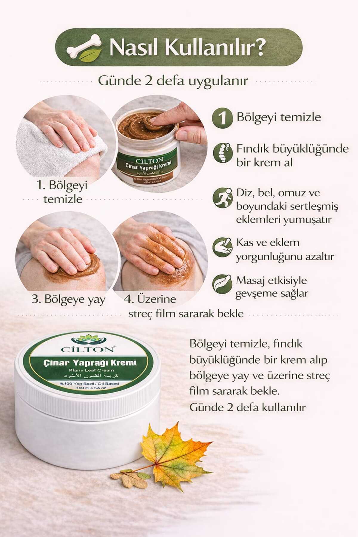 ÇINAR YAPRAĞI KREMİ PLANE LEAF CREAM 150 ML — 32 — تصویر 6 از 9