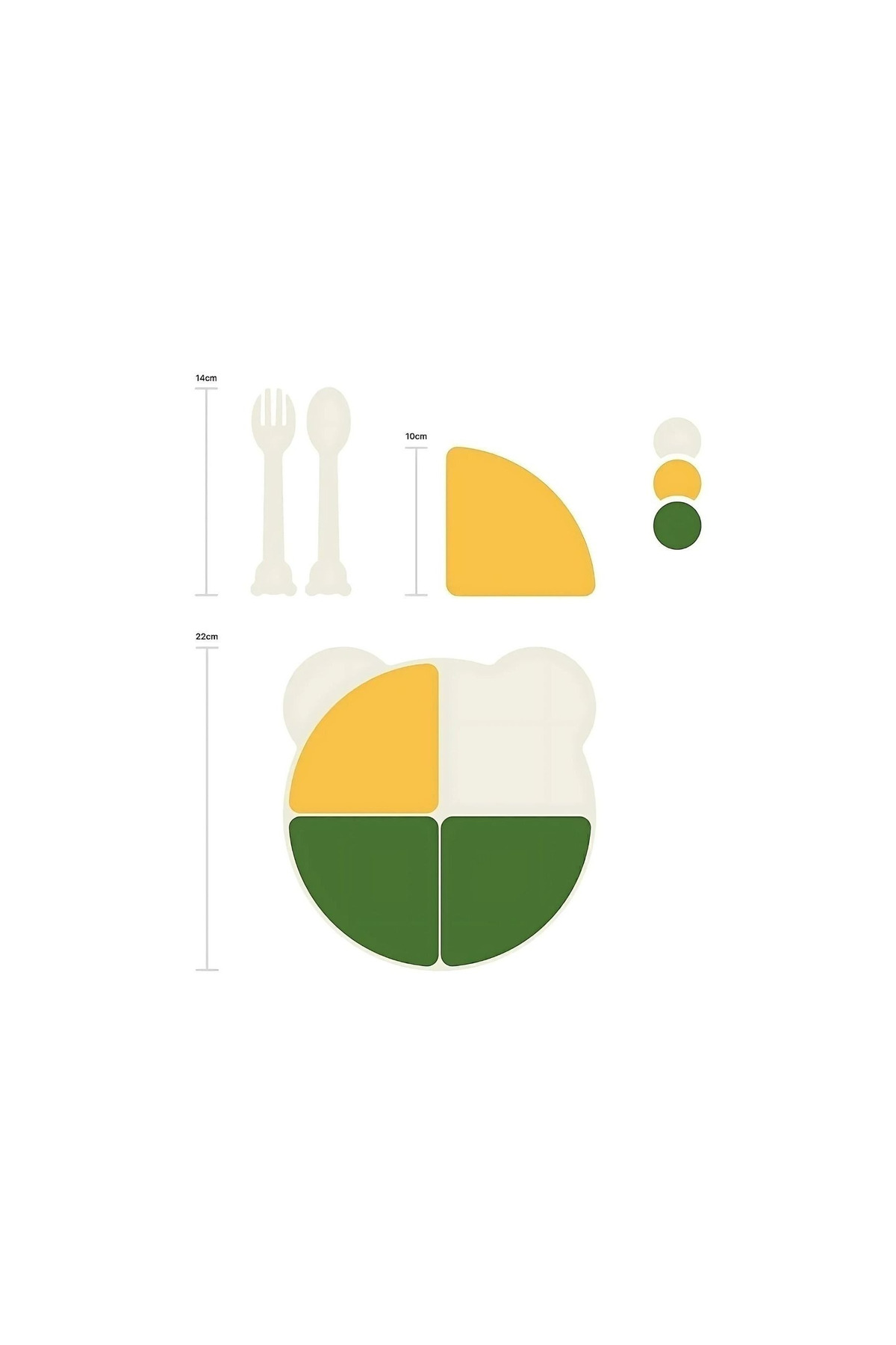 Hesaplı Kasa Kitty 4 Bölmeli Bebek Mama Tabağı + Kaşık Çatal Seti fotoğrafı 7 (önizleme)