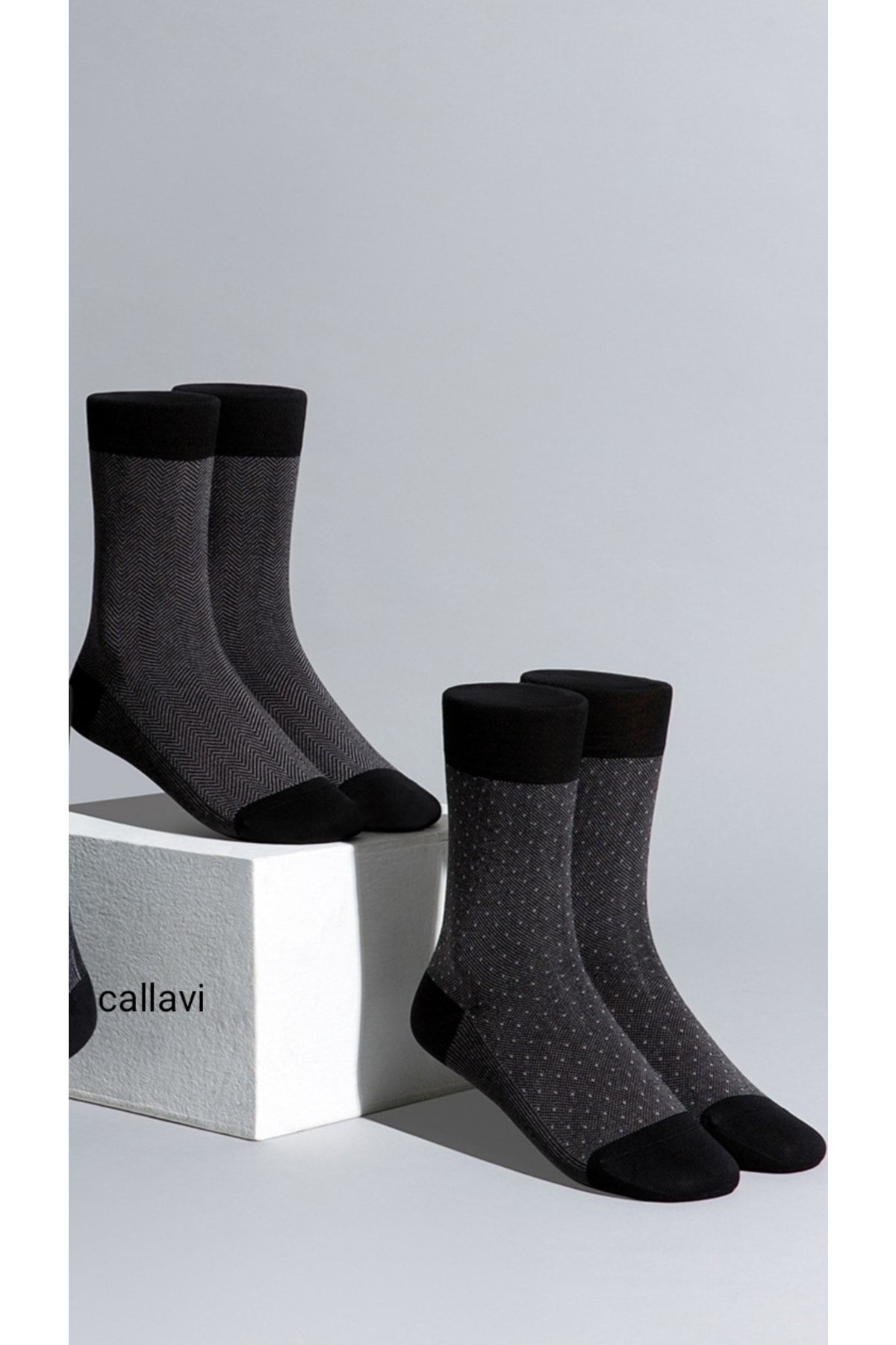 CALLAVI  Dikişsiz Bambu Jakarlı Erkek Kutulu 5 Çift - Görsel 4