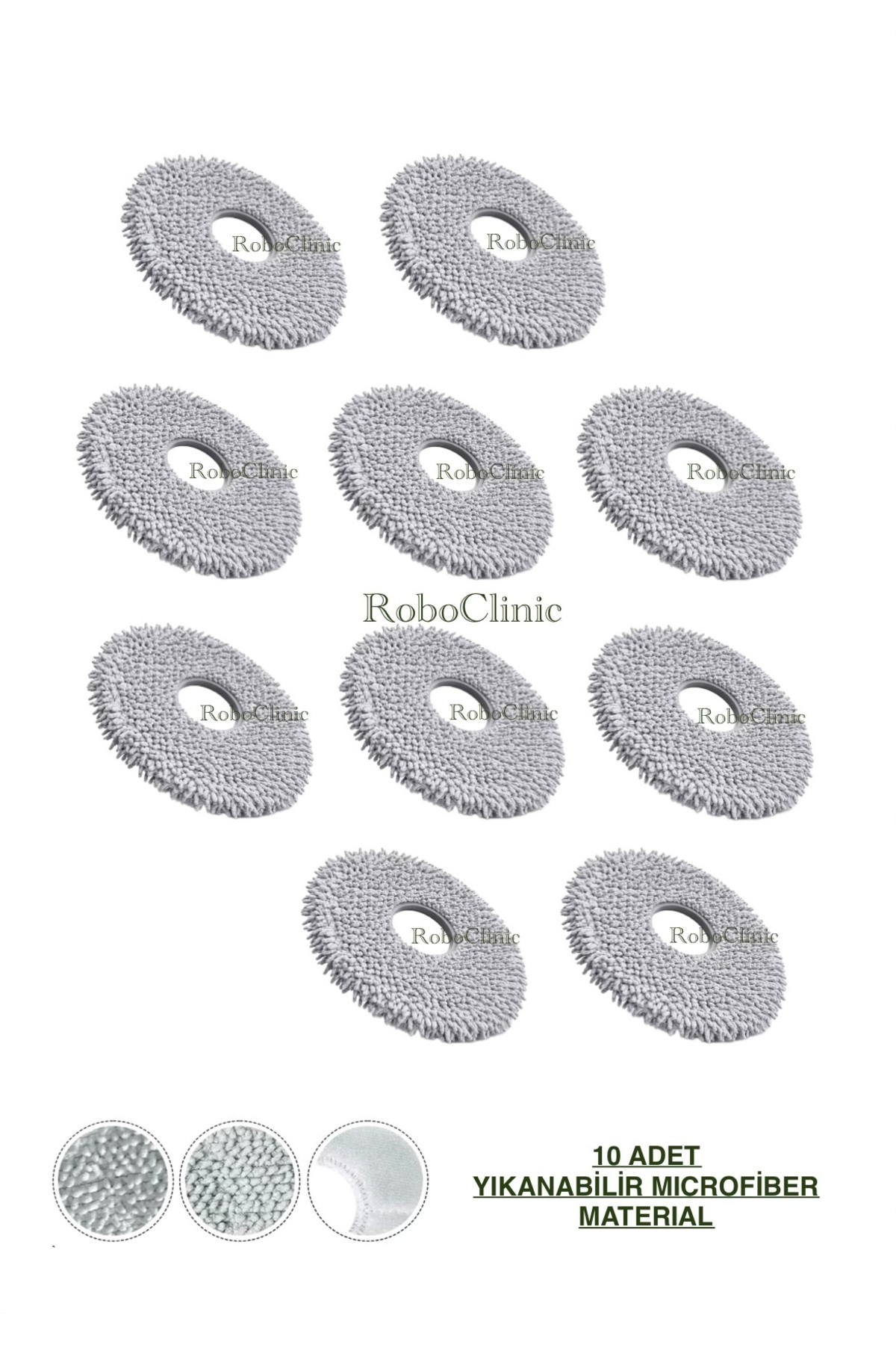 Roborock Qrevo C Pro Robot Vacuum Cleaner Compatible Spare Accessory Micro fiber Mop Mat-10 Pieces