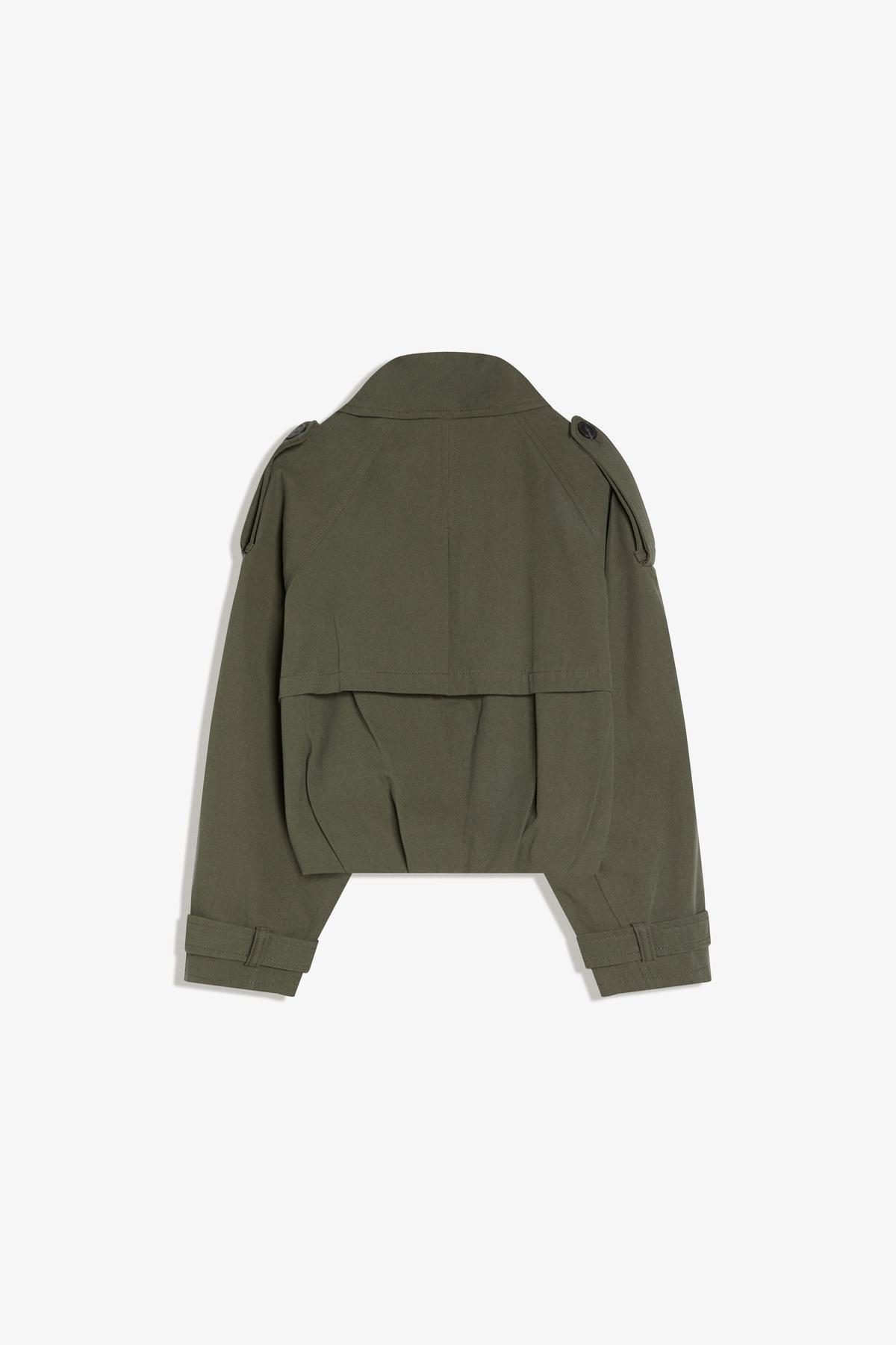 Bershka  Kısa balon efektli trençkot ceket - Görsel 6