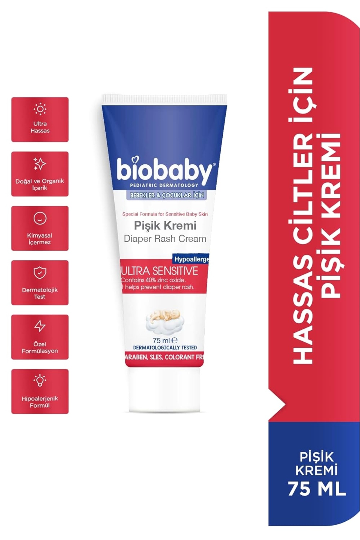 Hype Store Biobaby Bebekler ve Çocuklar için Pişik Kremi (75 ml) fotoğrafı 2 (önizleme)
