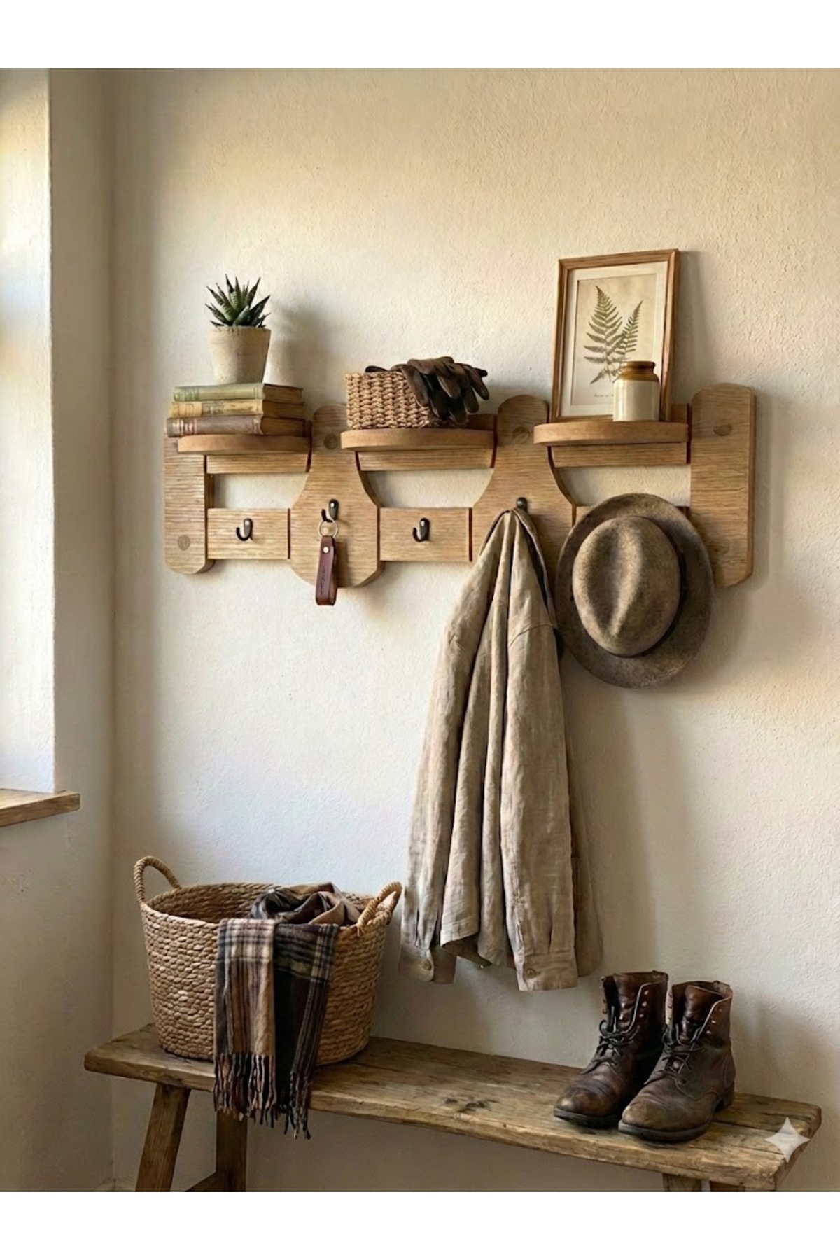 Coat Rack Wall Hanger, Clothes Hanger, Cloakroom Hanger, Wooden Hanger
