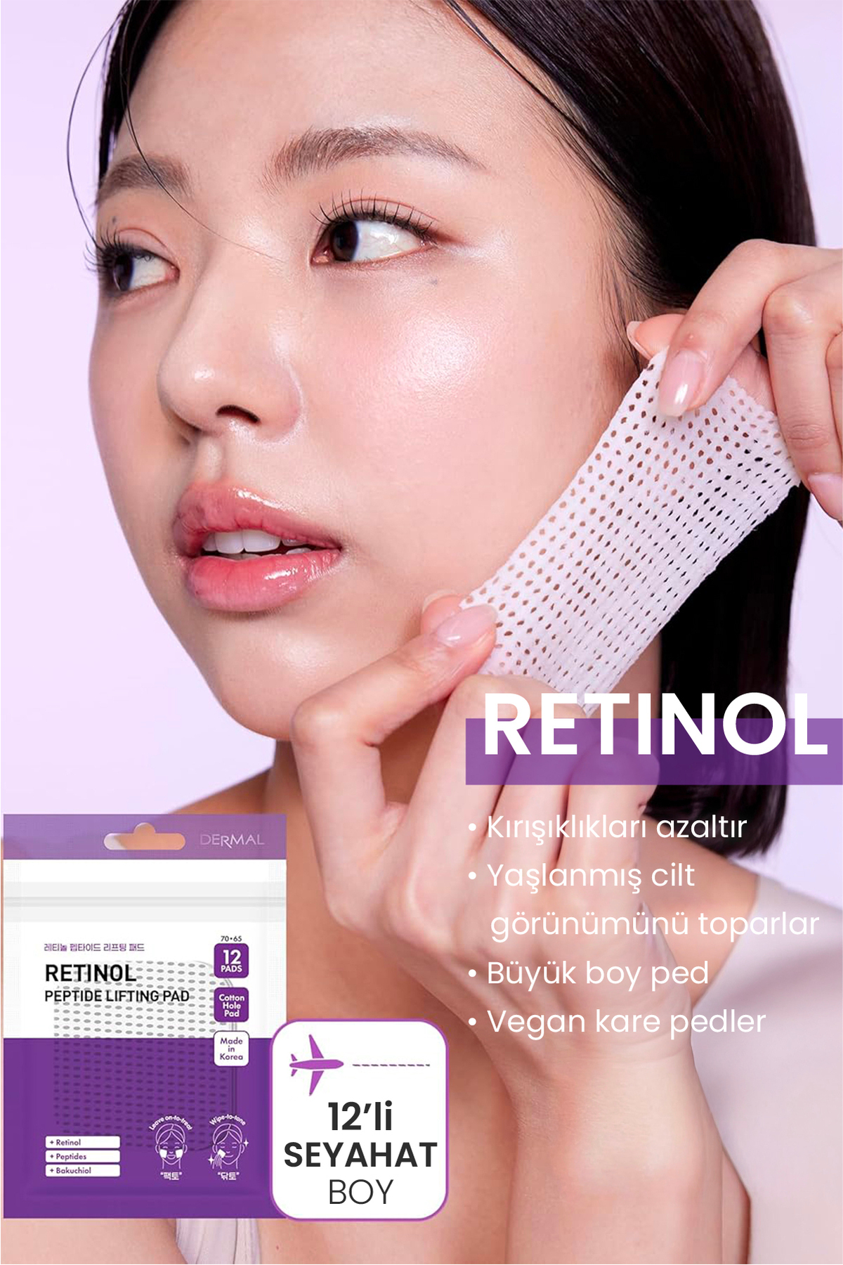 Retinol Peptit Kaldırma Pedi Yaşlanma Karşıtı Kore Tonik Ped 12 Adet — TYCQ7W33KN172830718295736 — تصویر 3 از 9