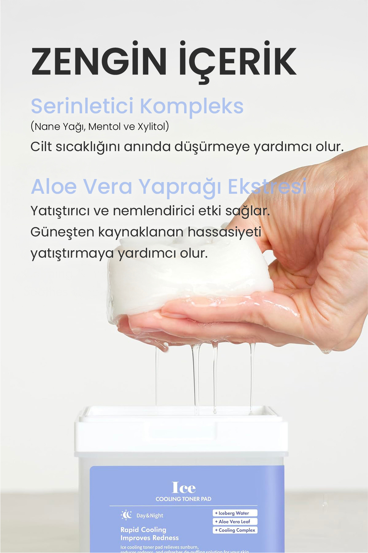 Ice Cooling Tüm Cilt Tipleri Için Nemledirici Tonik Pad 120 Adet — TYC9P90DYN172830177073624 — تصویر 5 از 9