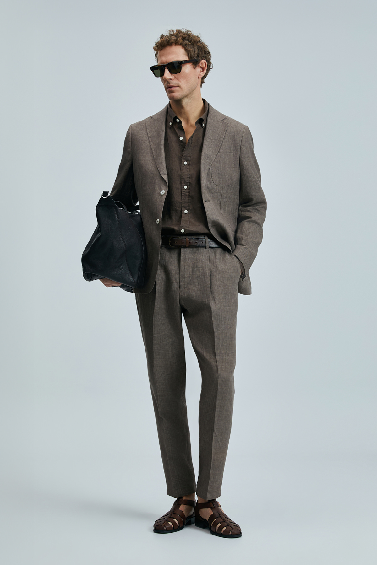 Lufian  Jaques Spor Erkek Blazer Ceket Slim Fit Kahverengi - Görsel 3