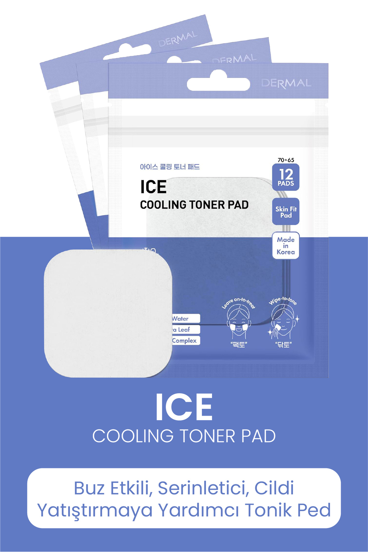 Ice Cooling Toner Pad Nemlendirici Soğutucu Tonik Ped Cilt Bakım Pedi 12 Adet — 8809647118299-A