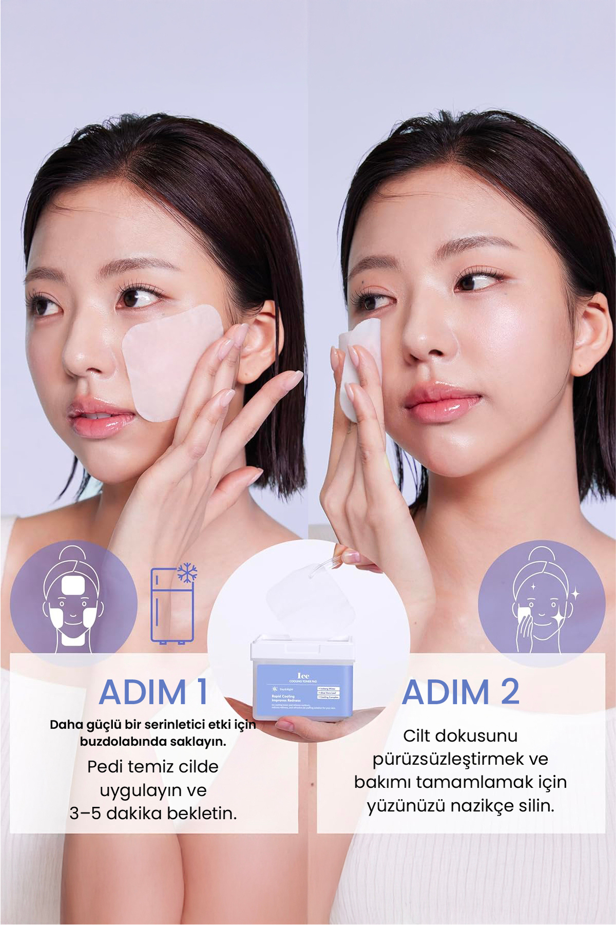 Ice Cooling Toner Pad Nemlendirici Soğutucu Tonik Ped Cilt Bakım Pedi 12 Adet — 8809647118299-A — تصویر 6 از 9