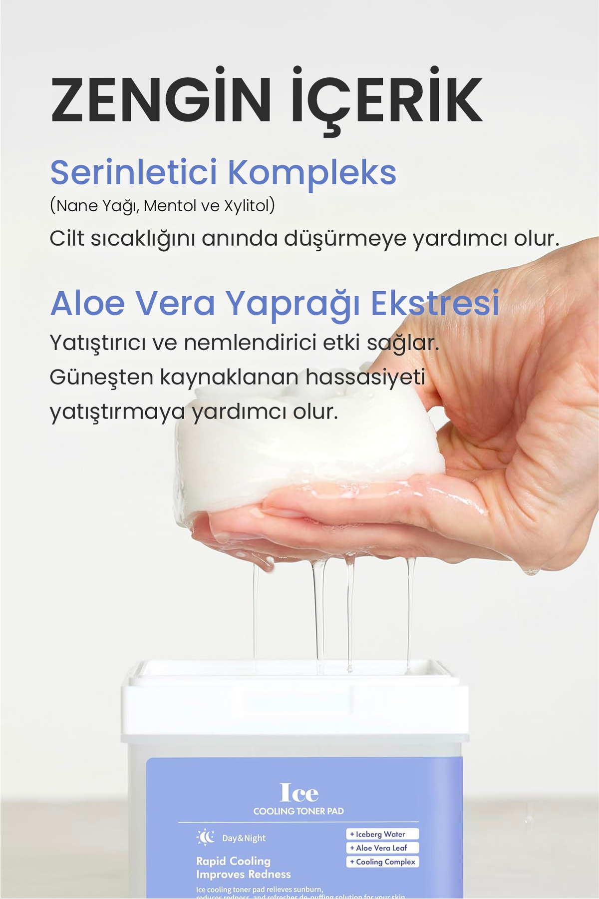 Ice Cooling Toner Pad Nemlendirici Soğutucu Tonik Ped Cilt Bakım Pedi 12 Adet — 8809647118299-A — تصویر 5 از 9