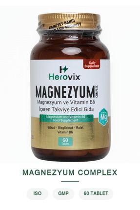 Herovix Magnezyum 3X Complex – Kas Fonksiyonu, Enerji (Malat, Sitrat, Bisglis...