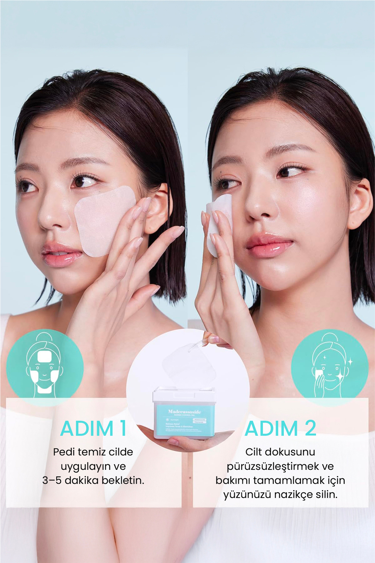 Madecassoside Blemish Control Pad Tonik Ped Gözenek Arındırıcı Karşıtı Toner Pad 120 Adet — DERMAL/PAD/007 — تصویر 7 از 9