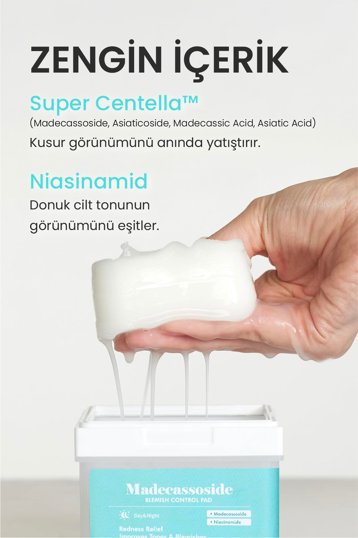 Madecassoside Blemish Control Pad Tonik Ped Gözenek Arındırıcı Karşıtı Toner Pad 120 Adet — DERMAL/PAD/007 — تصویر 5 از 9