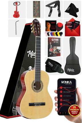 Midex MGX-200NT Kaliteli Klasik Gitar 4/4 Yetişkin Boy Full Set