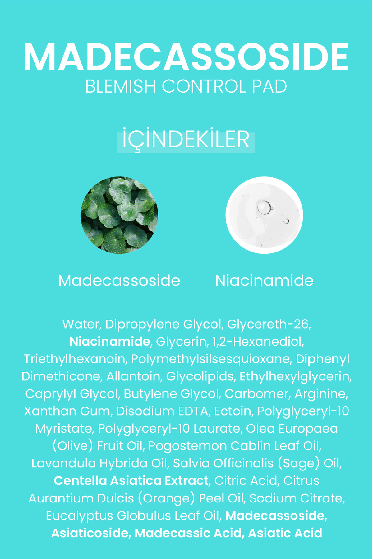 Madecassoside Blemish Control Pad Tonik Ped Gözenek Arındırıcı Karşıtı Toner Pad 120 Adet — DERMAL/PAD/007 — تصویر 9 از 9