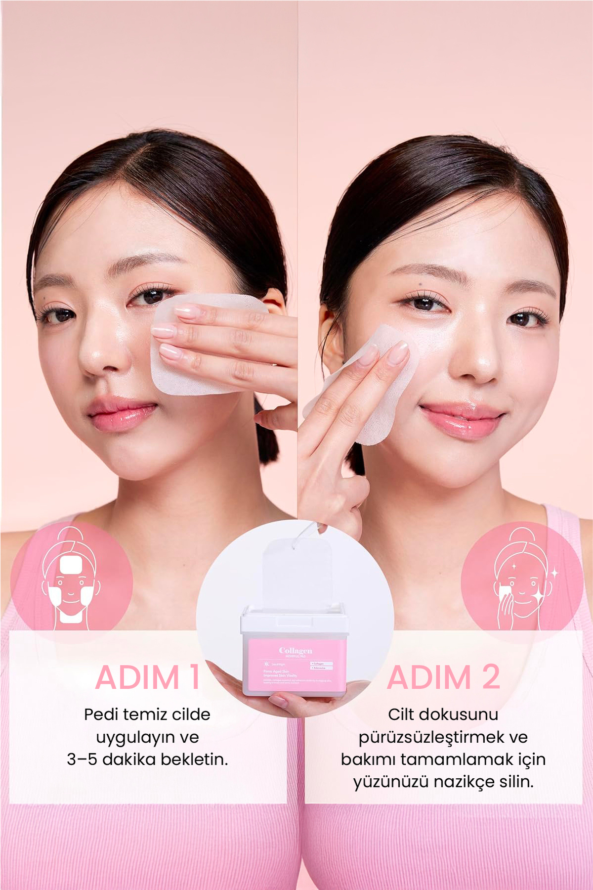 Collagen Moistfull Pad 120’li – Kolajen İçerikli Nemlendirici ve Cilt Sıkılaştırıcı Tonik Ped — DERMAL/PAD/006 — تصویر 7 از 9