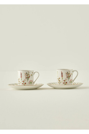 Bella Maison Flores Porselen 2'li Kahve Fincanı Seti (90 cc)