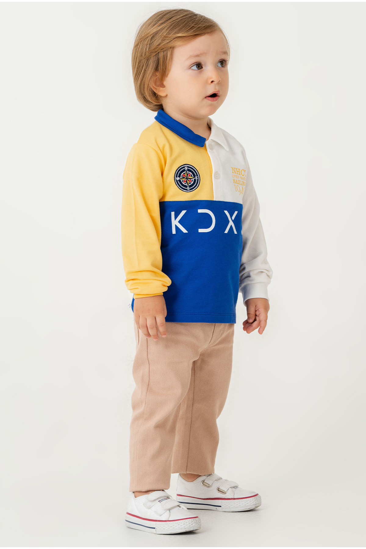 Kidex’s Baby Erkek Bebek Pamuklu Polo Takım Pantolon Üst İkili Takım Düğün Doğum Günü Nişan Nikah Bayram fotoğrafı 2 (önizleme)