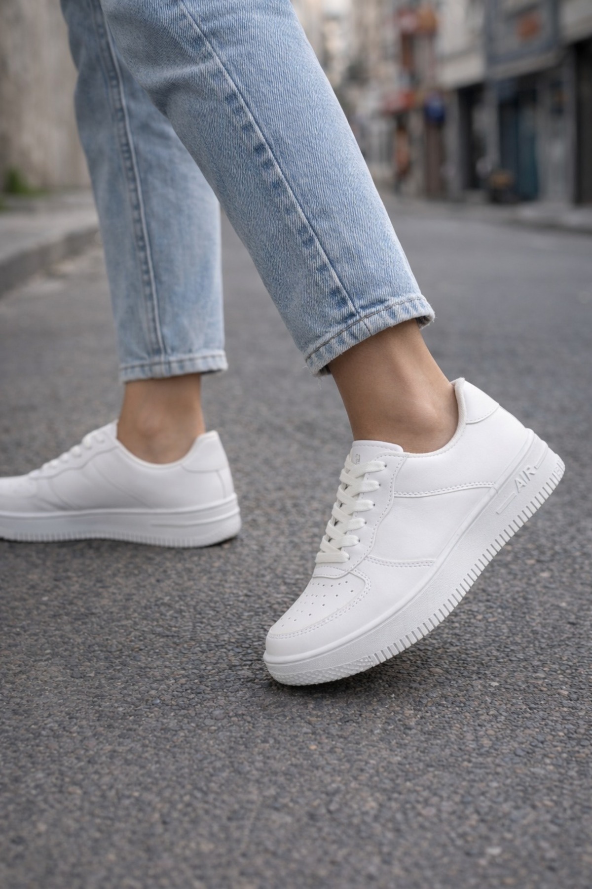 ODESA AYAKKABI MARKET Unisex Beyaz&siyah Spor Ayakkabı