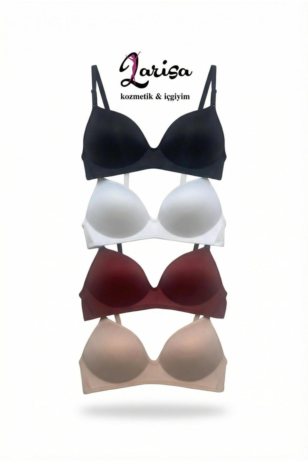 meraiçgiyim Women's Non-Wired (Padded) Gathering Bra, 4-Pack
