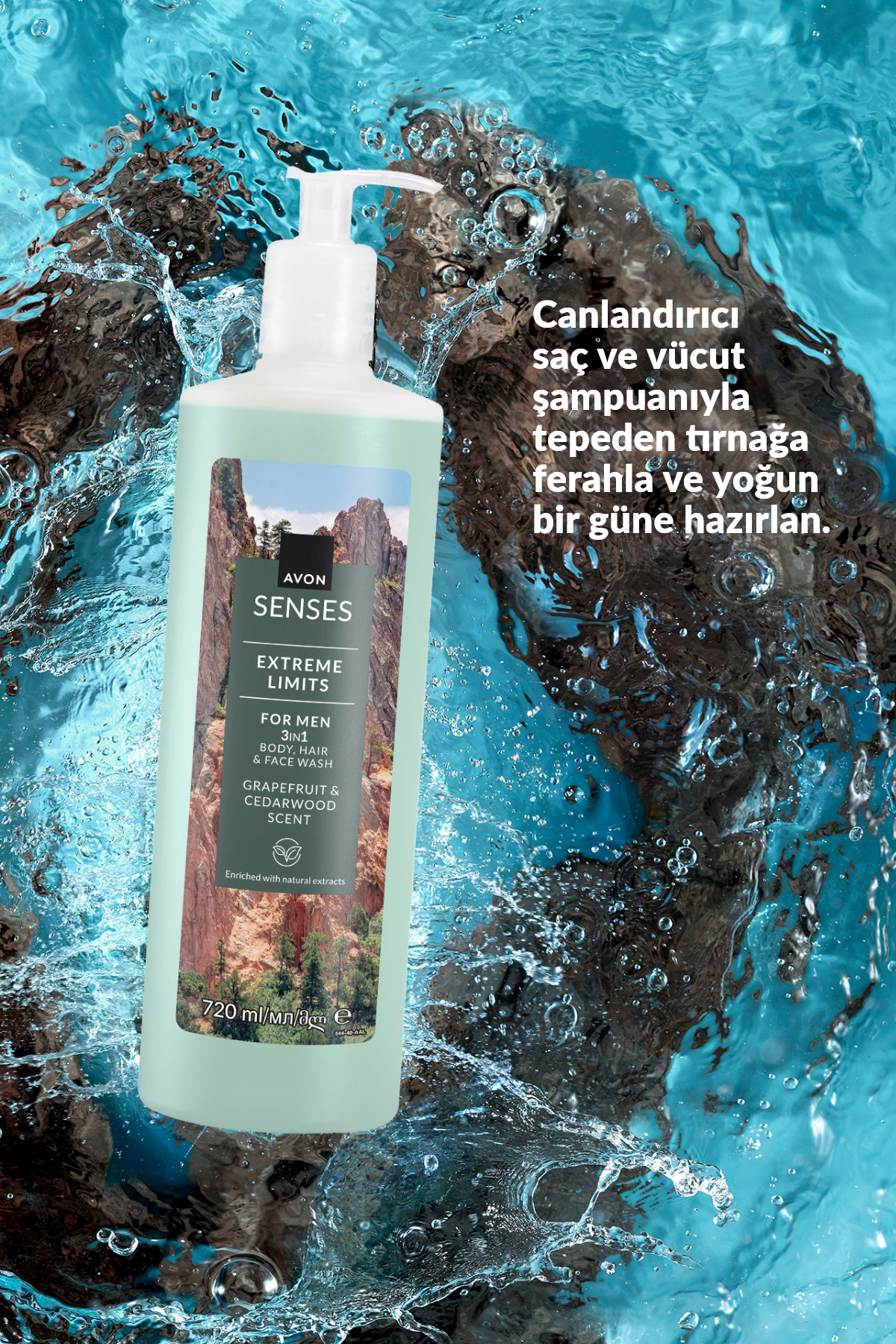 Avon Senses Extreme Limits Greyfurt ve Sandal Kokulu Saç ve Vücut