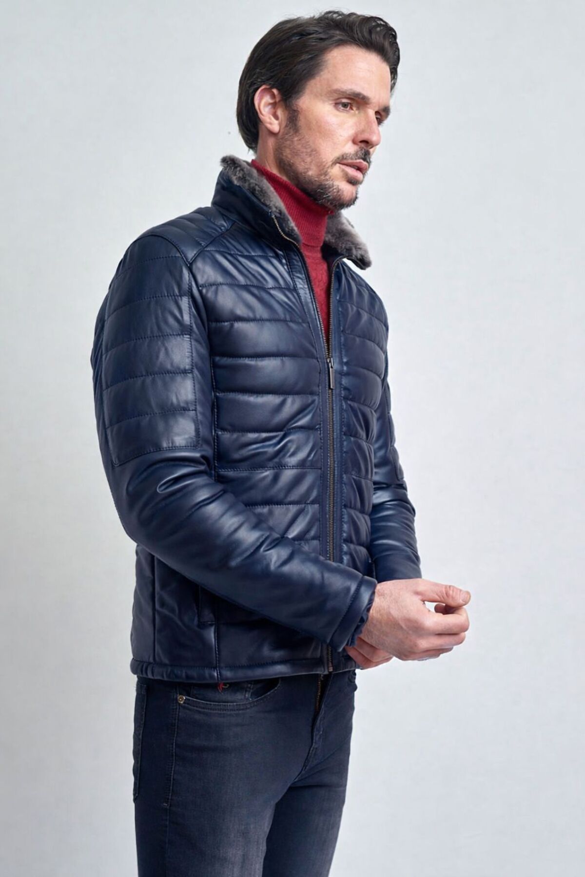 کاپشن مردانه راسته آستین بلند | پیر کاردین Pierre Cardin PCE18006.zig.lacivert - تصویر 3