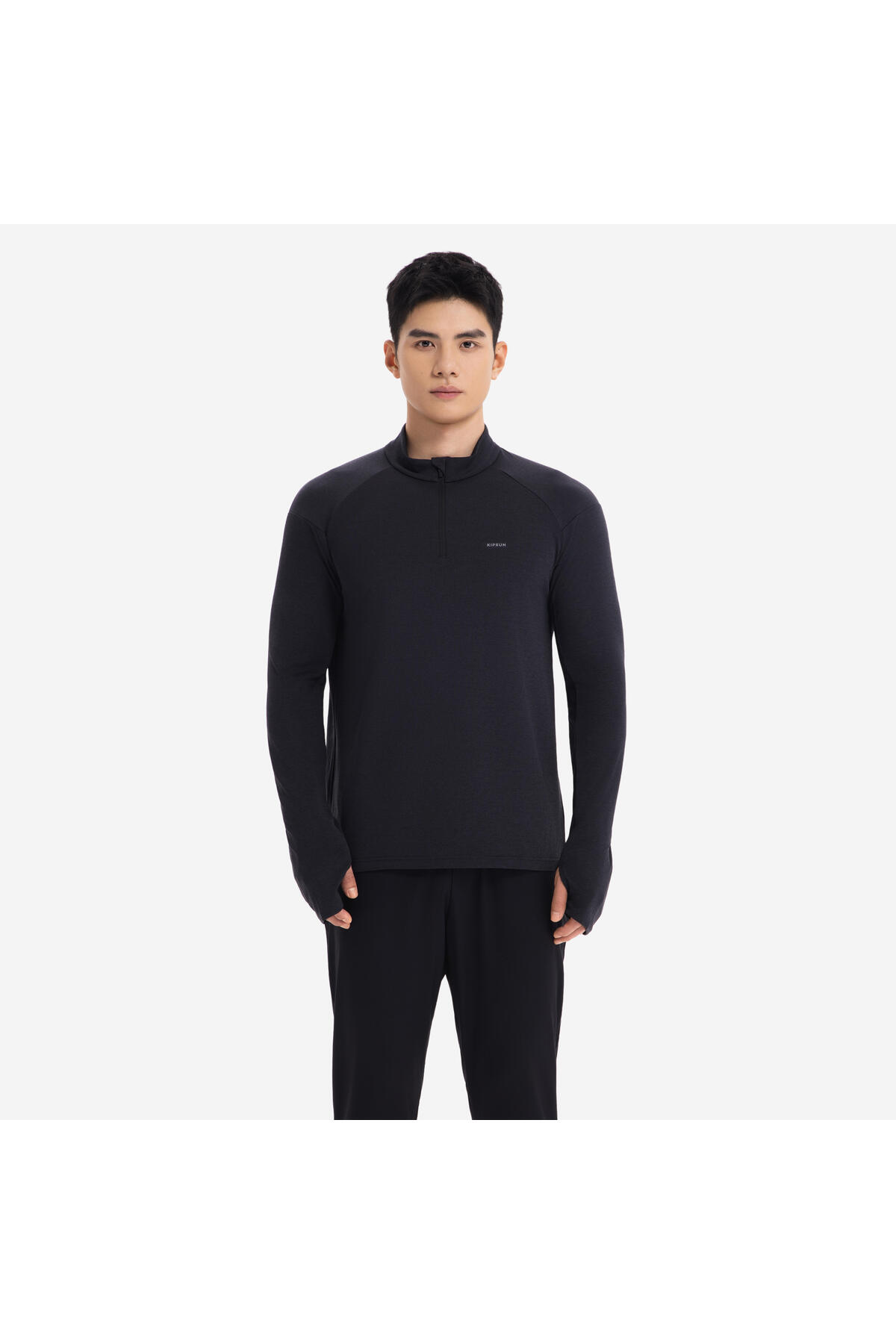 Decathlon Kiprun Erkek Uzun Kollu Koşu Tişörtü - Siyah - Kiprun Run 100 görsel 8